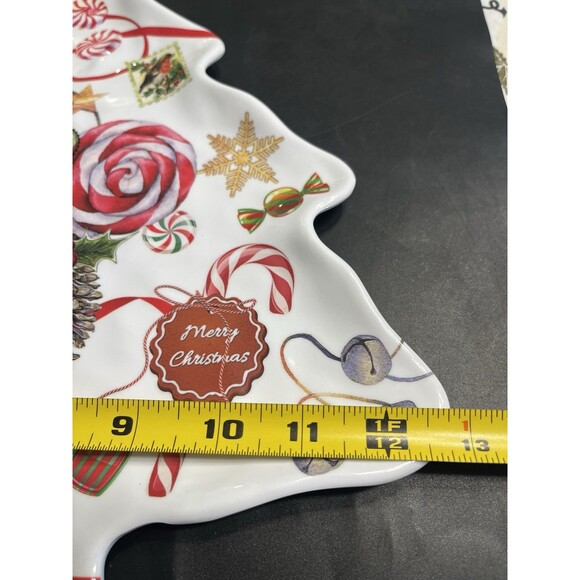 Michel Design Works Christmas Peppermint Tree Shaped Melamine Serveware Plate - Picture 9 of 14